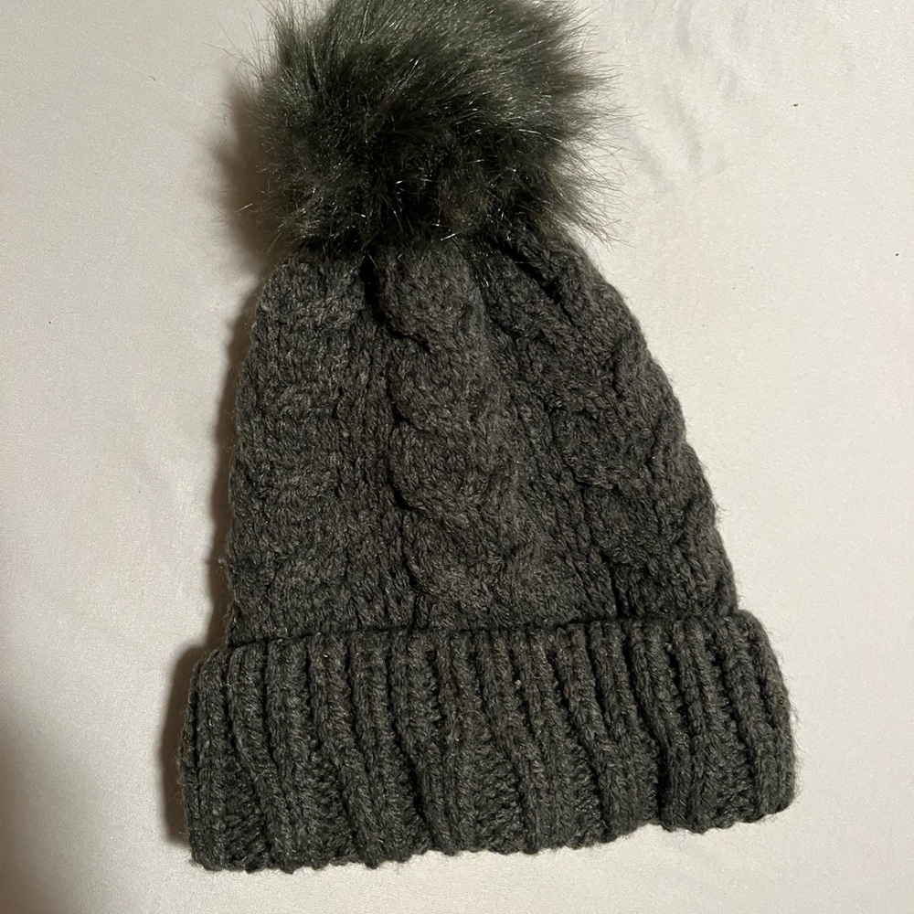 Time and Tru Dark Green Cable Knit beanie